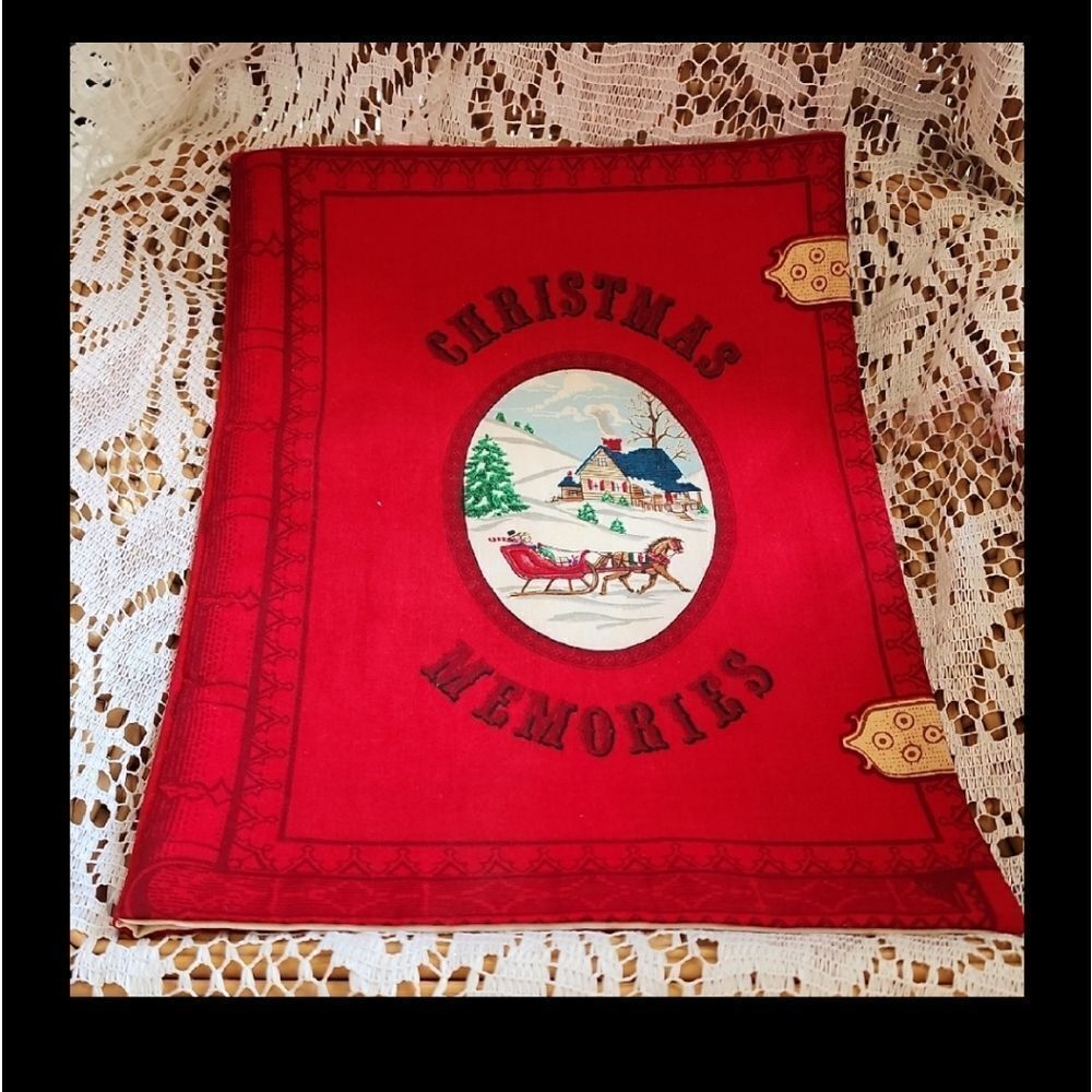 Vintage Cranston Finished Fabric Christmas Holiday Book